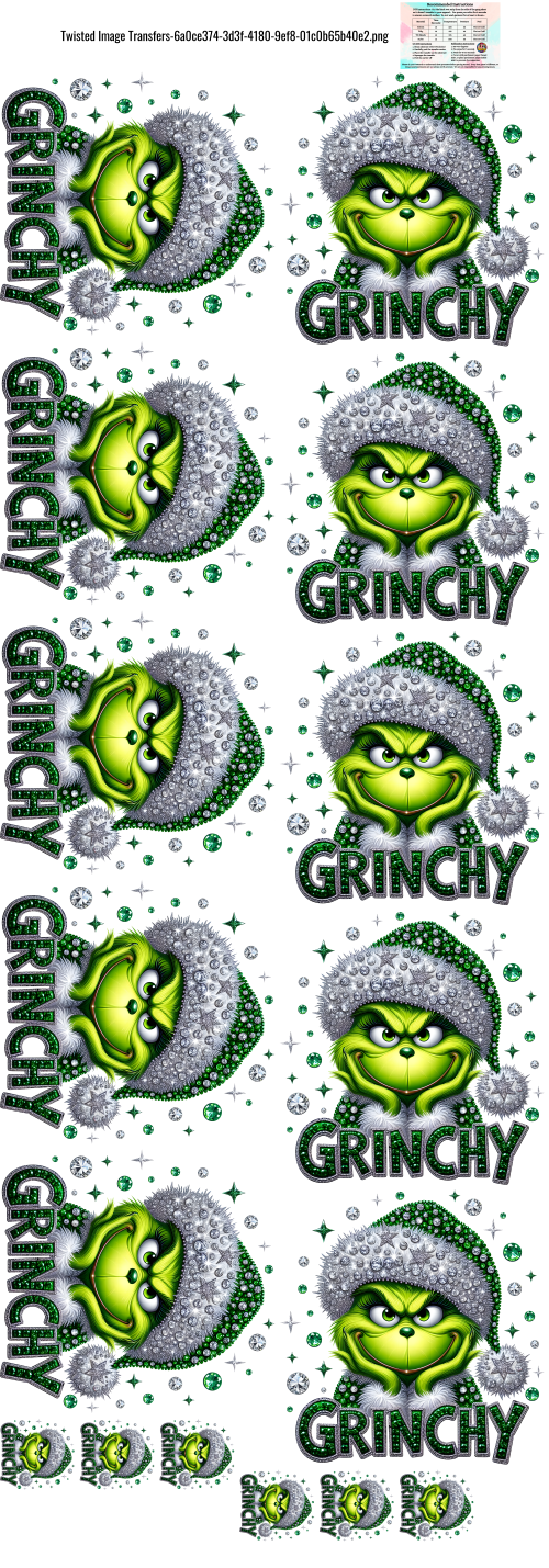 Green Sparkly G 60" DTF Ready to Ship Gang Sheet