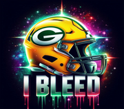 Greenbay  I Bleed  Football Helmet With Team Logo UV-DTF 20 oz Skinny Tumbler Wrap