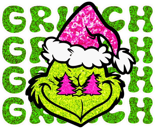 Grinch Faux Glitter Direct to Film DTF Transfer - Twisted Image Transfers