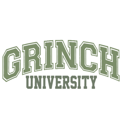 Grinch University Christmas DTF (direct-to-film) Transfer