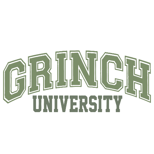 Grinch University Christmas DTF (direct-to-film) Transfer