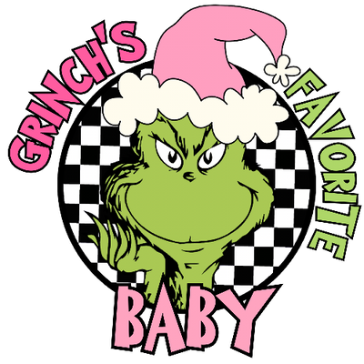 Grinches Favorite Baby Pink Christmas DTF (direct-to-film) Transfer