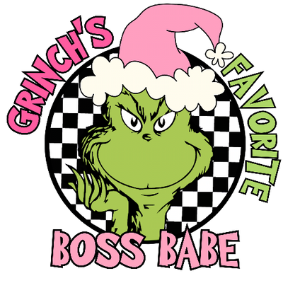 Grinches Favorite Boss Babe Pink Christmas DTF (direct-to-film) Transfer