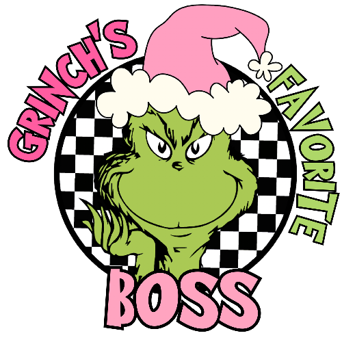 Grinches Favorite Boss Pink Christmas DTF (direct-to-film) Transfer