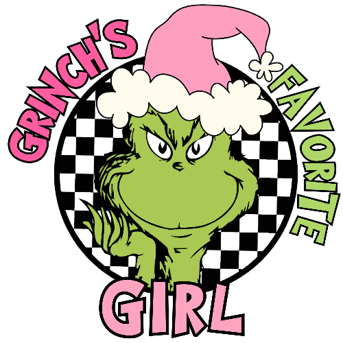 Grinches Favorite Girl Pink Christmas DTF (direct-to-film) Transfer