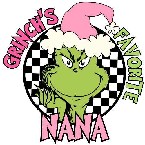 Grinches Favorite Nana Pink Christmas  DTF (direct-to-film) Transfer