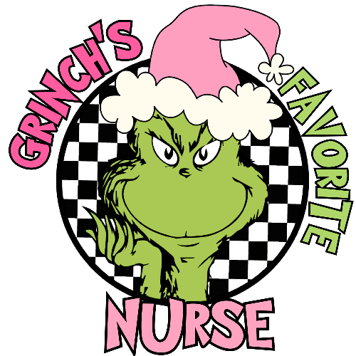 Grinches Favorite Nurse Pink Christmas DTF (direct-to-film) Transfer