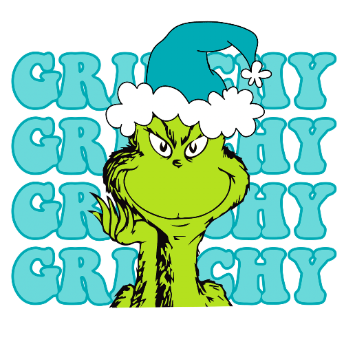 Grinchy Grinchy Grinchy Blue Christmas DTF (direct-to-film) Transfer