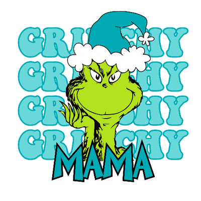 Grinchy Grinchy Grinchy Miama Blue Christmas DTF (direct-to-film) Transfer