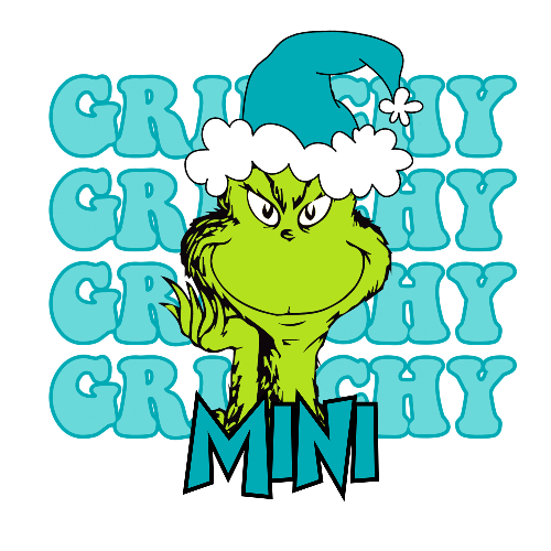 Grinchy Grinchy Grinchy Mini Blue Christmas(1) DTF (direct-to-film) Transfer