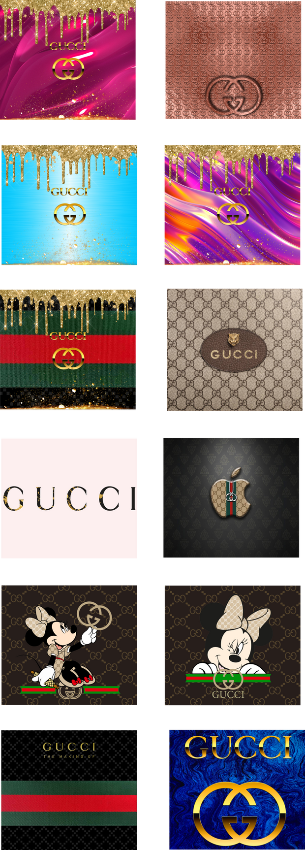 Gucci UV DTF Wrap Bundle for 20 oz Skinny Tumbler