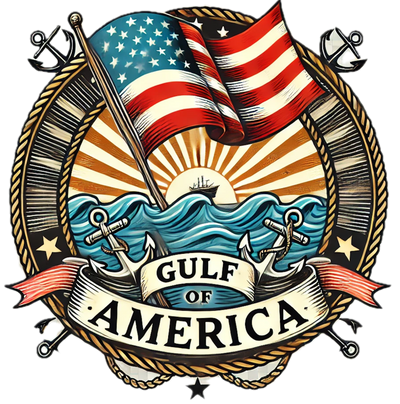 Gulf Of America With Anchor And American Flag DTF (direct-to-film) Transfer