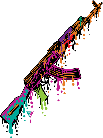 Gun Color Drip DTF (direct-to-film) Transfer