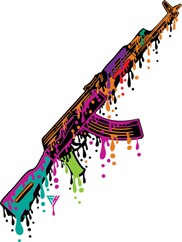 Gun Color Drip DTF (direct-to-film) Transfer