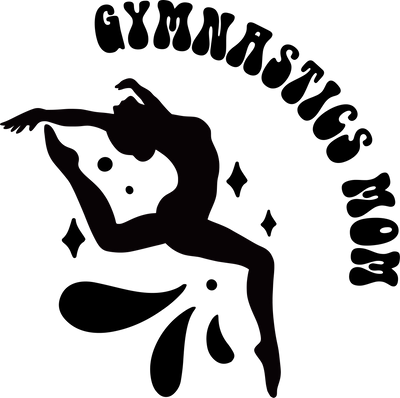 Gymnastics Mom In Bold  Black Font With Silhouette DTF (direct-to-film) Transfer