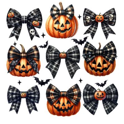 Halloween Coquette Pumpkin With Tie Bow DTF (direct-to-film) Transfer