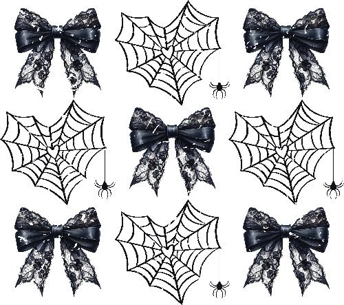 Halloween Coquette Spiderweb Bow DTF (direct-to-film) Transfer