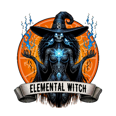 Halloween Elemental  Witch DTF (direct-to-film) Transfer