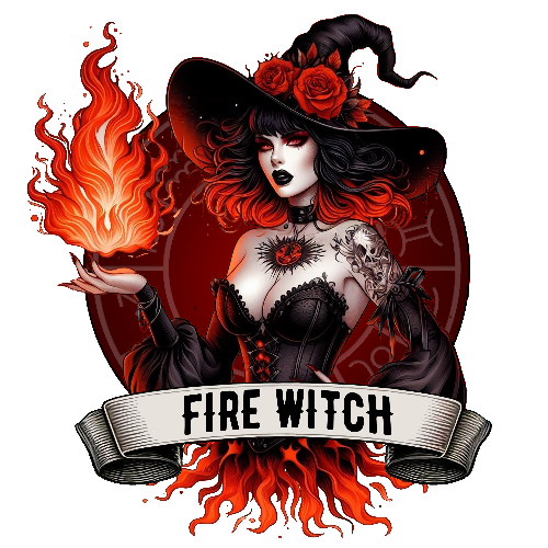 Halloween Fire Witch DTF (direct-to-film) Transfer