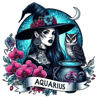 Halloween Witch Aquarius DTF (direct-to-film) Transfer