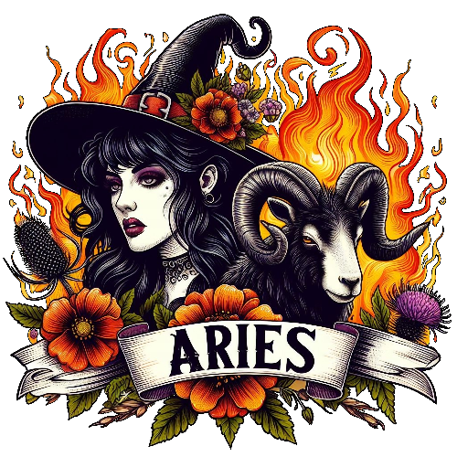 Halloween Witch Aries DTF (direct-to-film) Transfer