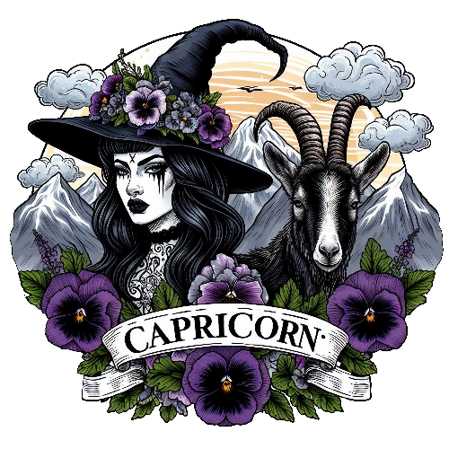 Halloween Witch Capricorn DTF (direct-to-film) Transfer