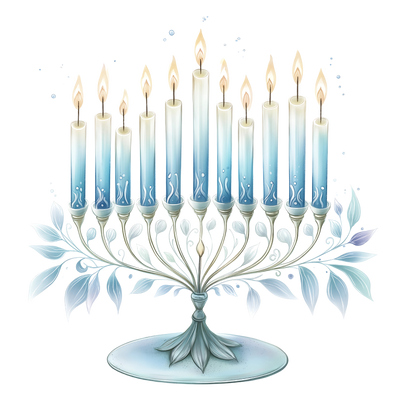 Hanukkah Light Blue Candles DTF (direct-to-film) Transfer