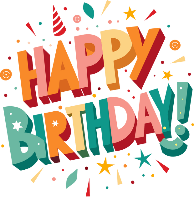 Happy Birthday Color Drops DTF (direct-to-film) Transfer