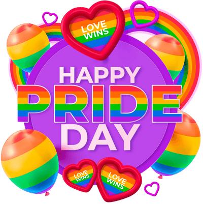 Happy Pride Day with Hearts - Twisted Image Transfers