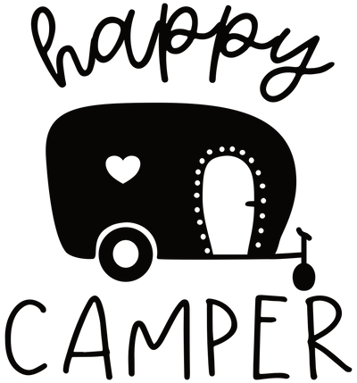 Happy camper heart DTF (direct-to-film) Transfer