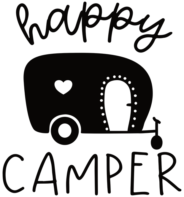 Happy camper heart DTF (direct-to-film) Transfer