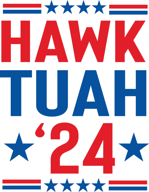 Hawk Tuah Red & Blue DTF (direct-to-film) Transfer