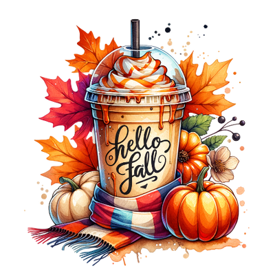 Hello Fall Cup Of Joy Fall Thanksgiving DTF (direct-to-film) Transfer