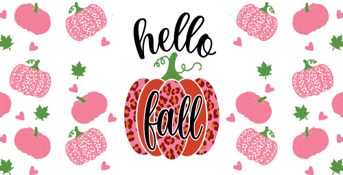 Hello Fall Pumpkin 16oz UV DTF Libby Cup Wrap