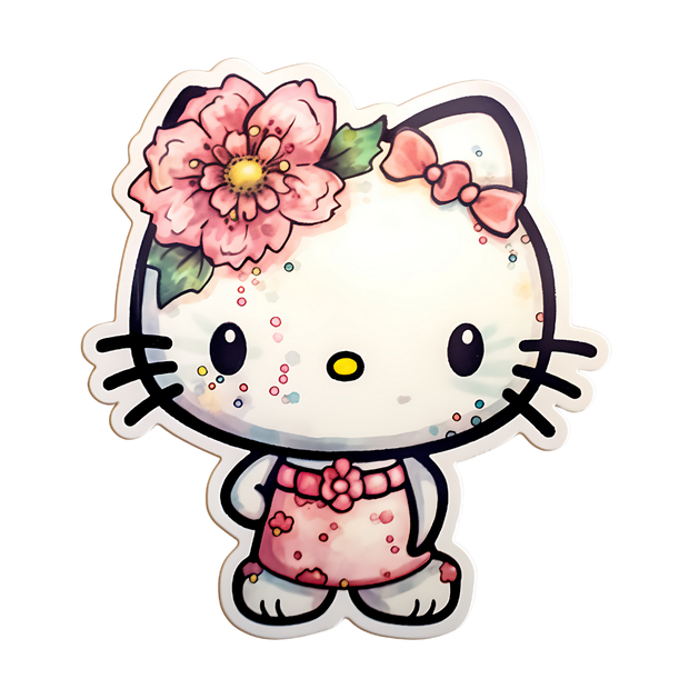 Hello Kitty With Pink Belt DTF (direct-to-film) Transfer