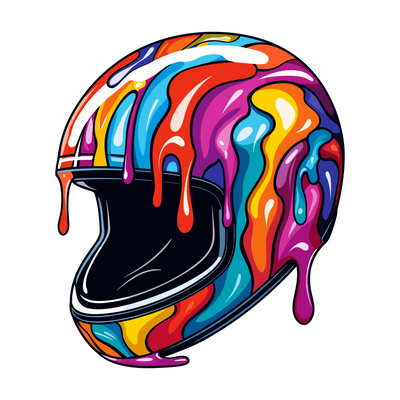 Helmet Color Drip DTF (direct-to-film) Transfer