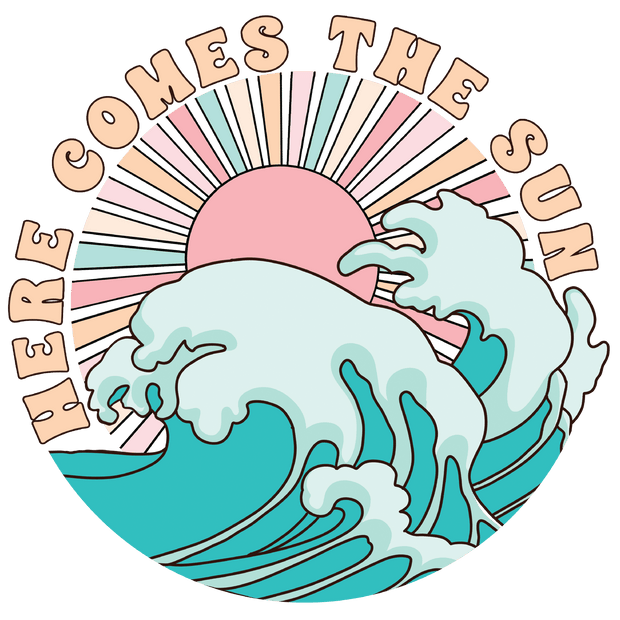 Here Comes the Sun Waves DTF (direct-to-film) Transfer