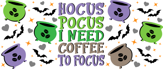 Hocus Pocus I need Coffee 16oz UV DTF Libby Wrap