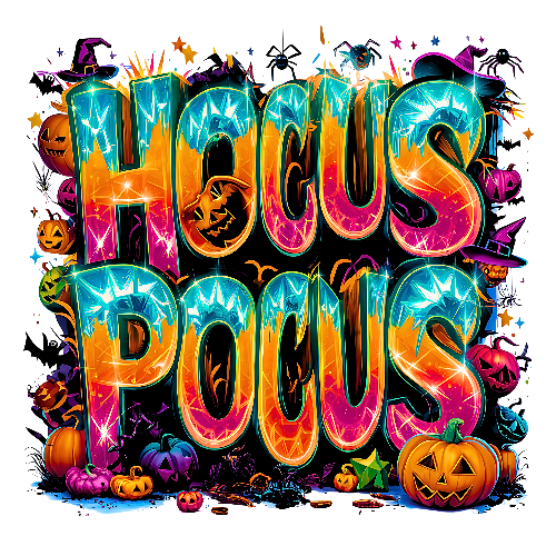 Hocus Pocus With Pumpkin Halloween DTF (direct-to-film) Transfer