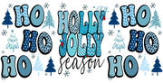 Holly Jolly Season Winter Christmas-Ho Ho Ho Christmas Retro 16oz UV DTF Libby Cup Wrap