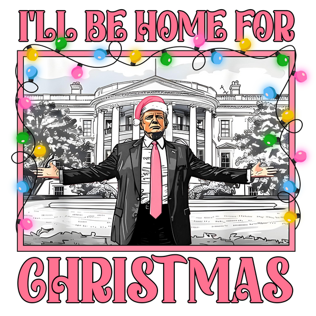 Home for Christmas Trump & White House DTF (direct-to-film) Transfer