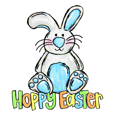 Hoppy Easter Blue Boy Bunny DTF (direct to film) Transfer