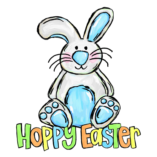 Hoppy Easter Blue Boy Bunny DTF (direct to film) Transfer