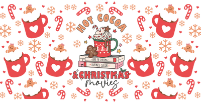 Hot Cocoa Christmas movies-Cookie baking crew-Merry Christmas cakes 16oz UV DTF Libby Cup Wrap