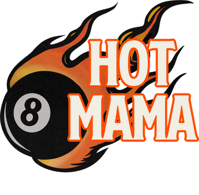 Hot Mama 8 Ball With Flames Sports DTF (direct-to-film) Transfer