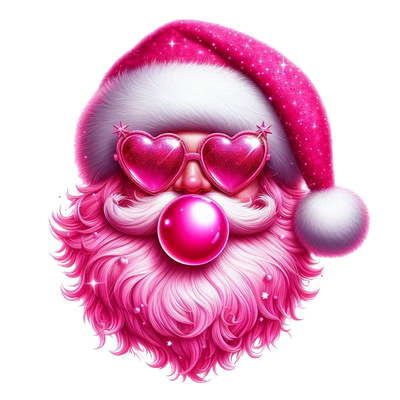 Hot Pink Santa Claus DTF (direct-to-film) Transfer