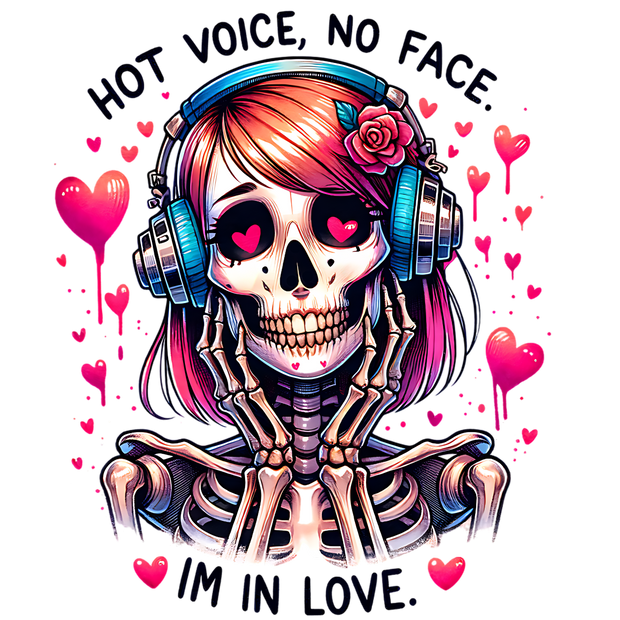 Hot Voice, No Face & Pink Hearts DTF (direct-to-film) Transfer