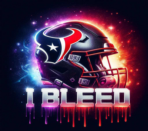 Houston I Bleed  Football Helmet With Team Logo UV-DTF 20 oz Skinny Tumbler Wrap