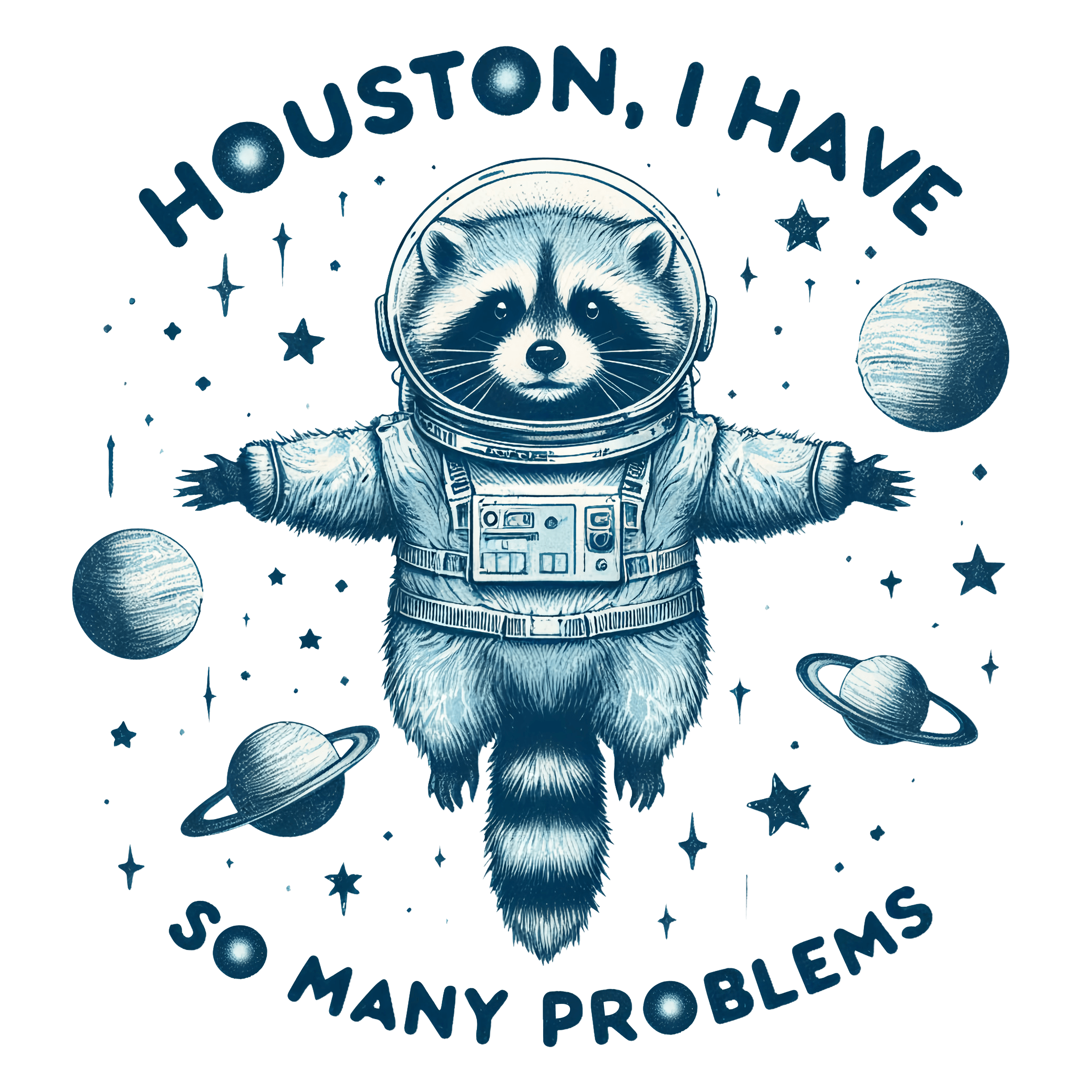 Houston Raccoon in Space DTF (direct-to-film) Transfer – Twisted Image ...