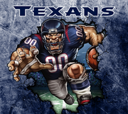 Houston Texans With Animated Football Player UV-DTF 20 oz Skinny Tumbler Wrap